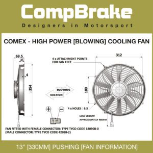 HIGH POWER COMEX COOLING FAN - PUSHING/BLOWING - 13" (330MM)