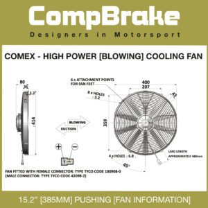 HIGH POWER COMEX COOLING FAN - PUSHING/BLOWING - 15.2" (385MM)