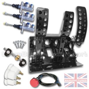 BMW E30 Floor Mounted Hydraulic Pedal Box Kit - Sportline 3-Pedal AP Cylinders [KIT A]