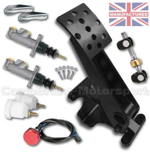 Universal Brake Floor Mounted Hydraulic Pedal Box Kit - Uprated 1-Pedal Dual Cylinder [KIT A]