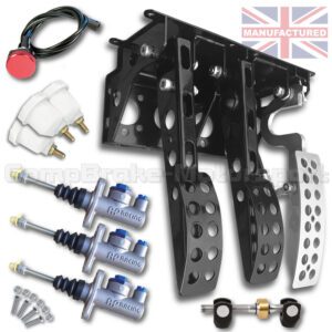 Universal Top Mounted Hydraulic Pedal Box Kit – Kitcar with 25mm x 25mm Clearance 3-Pedal AP Cylinders [KIT A]