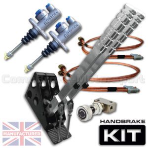 450mm Dual Vertical Slimline Hydraulic Handbrake Kit – Premier 2-Handle 2-AP Cylinder [Kit C]