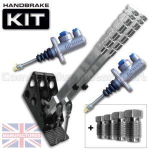450mm Dual Vertical Slimline Hydraulic Handbrake Kit – Premier 2-Handle 2-Cylinder [Kit D]