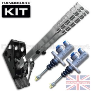 450mm Dual Vertical Slimline Hydraulic Handbrake Kit – Premier 2-Handle 2-AP Cylinder [Standard Kit]