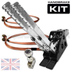 450mm Dual Vertical Slimline Hydraulic Handbrake Kit – Premier 2-Handle 2-Cylinder [Kit C]