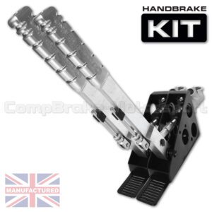 450mm Dual Vertical Slimline Hydraulic Handbrake Kit – Premier 2-Handle 2-Cylinder [Standard Kit]