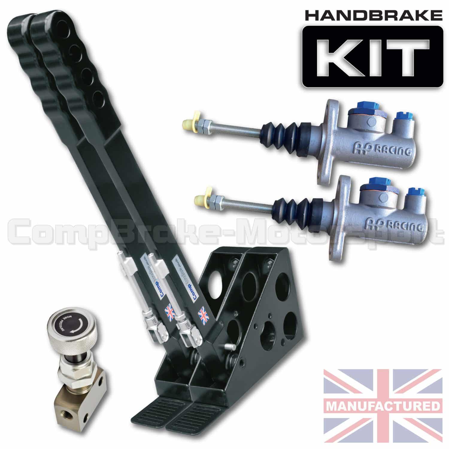 450mm Dual Vertical Slimline Hydraulic Handbrake Kit – 2-Handle 2-AP Cylinder [Kit A]