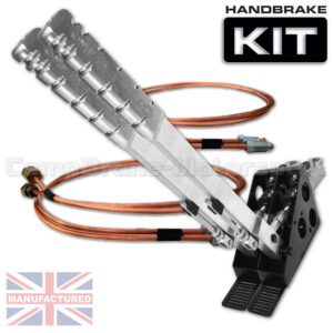 600mm Dual Vertical Slimline Hydraulic Handbrake Kit – Premier 2-Handle 2-Cylinder [Kit B]