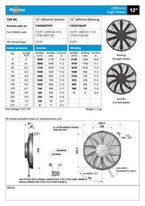COMEX COOLING FAN - PULLING/SUCKING 12" (305MM)