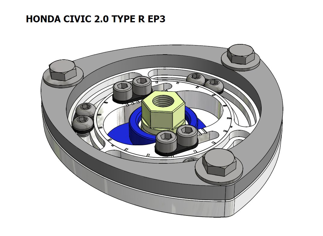 Honda Civic 2.0 EP3 Type R EP3  Piece Adjustable Front Suspension Top Mount (PAIR)