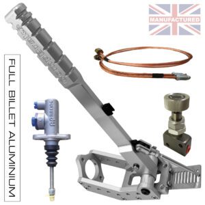 300MM PREMIER-PRO VERTICAL HANDBRAKE – AP REMOTE HYDRAULIC AP-STD KIT [SILVER] PLUS VALVE & PIPE