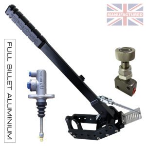 450MM PREMIER-PRO VERTICAL HANDBRAKE – AP REMOTE HYDRAULIC AP-STD KIT [BLACK] PLUS VALVE
