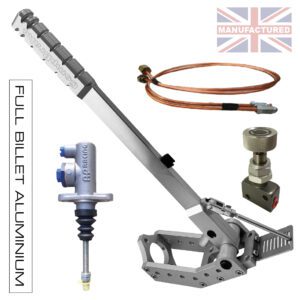 450MM PREMIER-PRO VERTICAL HANDBRAKE – AP REMOTE HYDRAULIC AP-STD KIT [SILVER] PLUS VALVE & PIPE