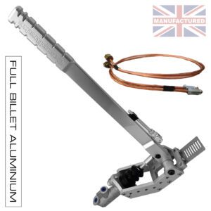 450MM PREMIER-PRO VERTICAL HYDRAULIC HANDBRAKE KIT – REMOTE HYDRAULIC [1-HANDLE 1-CYLINDER] STD KIT [SILVER] PLUS PIPE