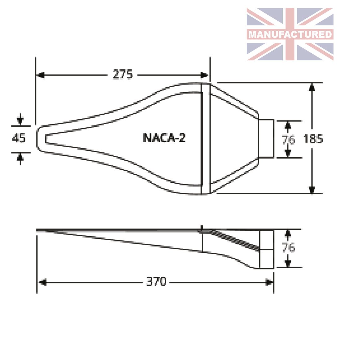 AIR INTAKE DUCT: NACA Duct 76mm Outlet [CLEAR]