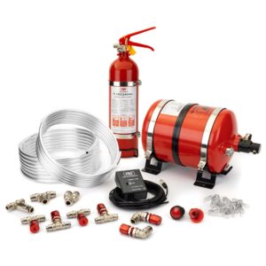 Rally Package Kit With F-TEC3500EKA FIA Foam Fire Suppression System & F-TEC2400HH-GR-B Handheld Extinguisher in Gloss Red