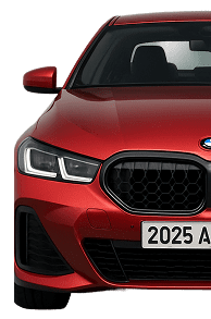 the front of a 2025 a series in red