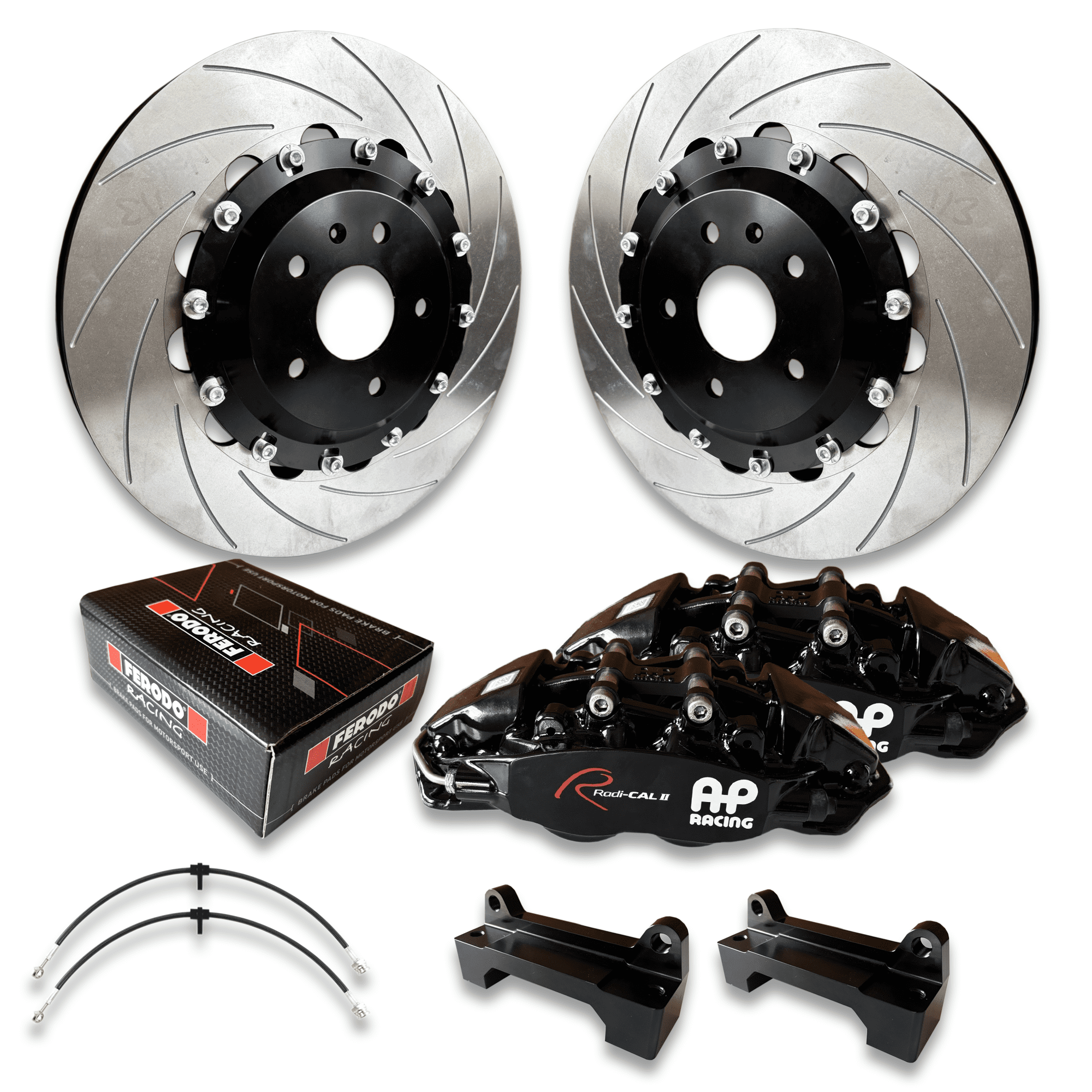Front Brake Kit 4 Piston AP Racing Calipers with 362x32mm 2-Piece Discs - Audi S3 & Golf R